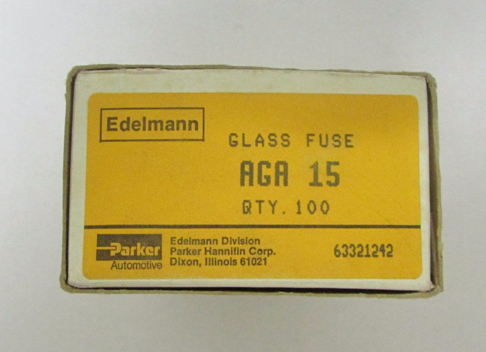 Box of (5) PARKER Edelmann BUSS AGA 15 Glass Fuse 