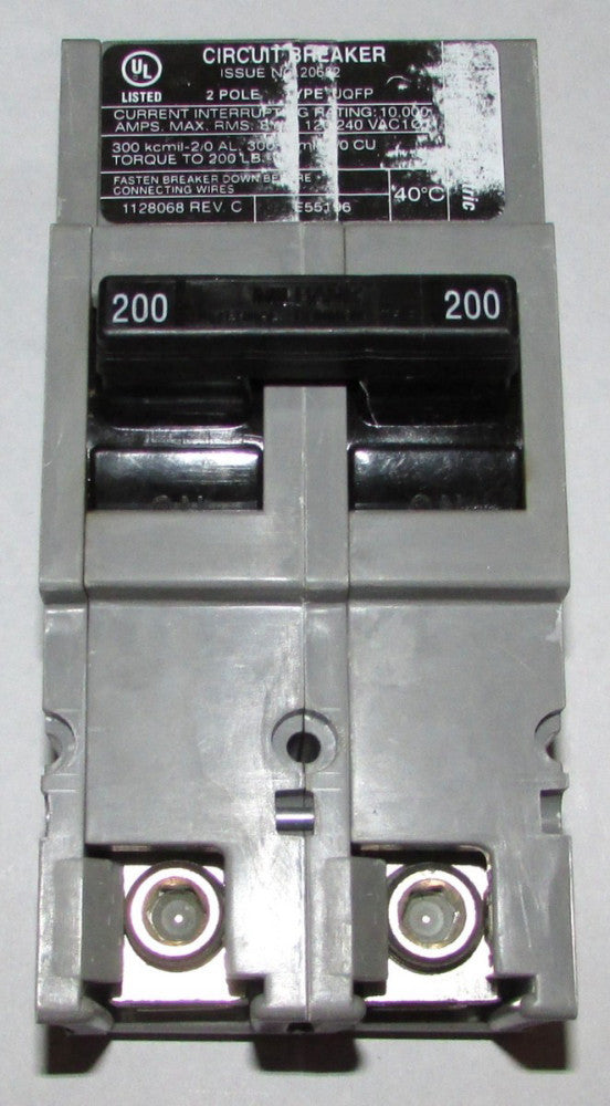 MILBANK UQFP200 2 Pole 200 Amp Type Uqfp TBFP200 Circuit Breaker UQFP200A