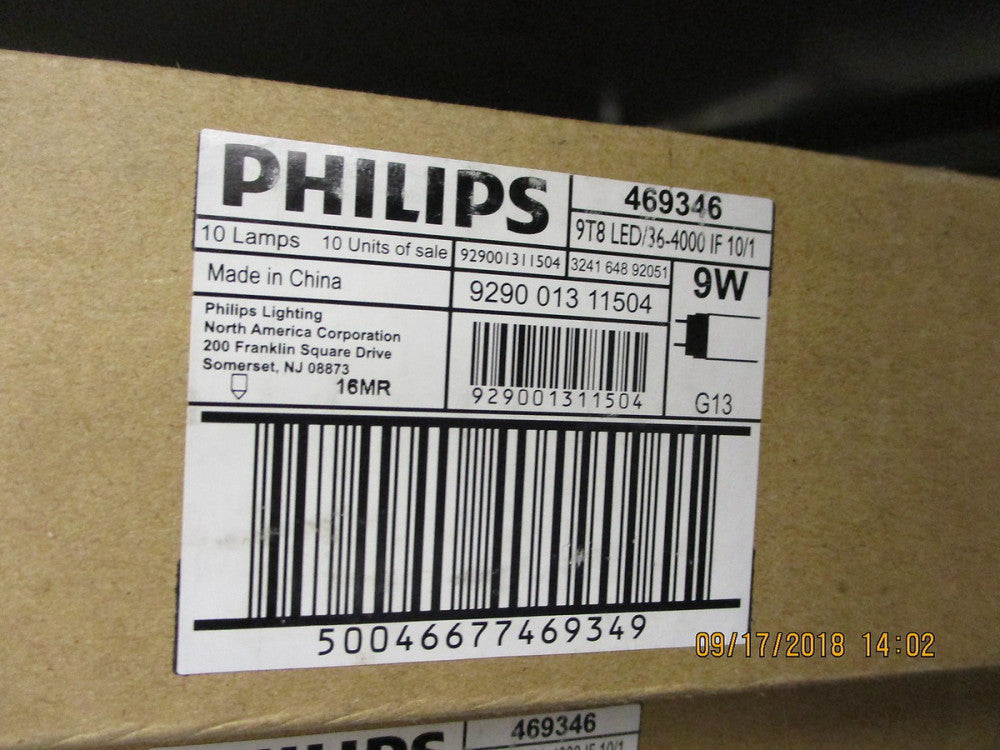 469346 Philips 9W T8 LED Lamp 36in BRAND NEW! LOT OF 10