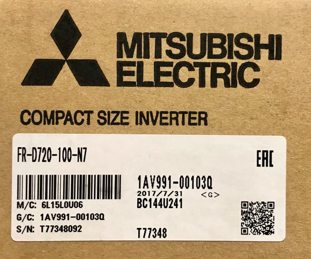 MITSUBISHI FR D720 100 N7 3 Phase Drive Inverter 10-12.1 AMP 200-240 VAC 1AV991
