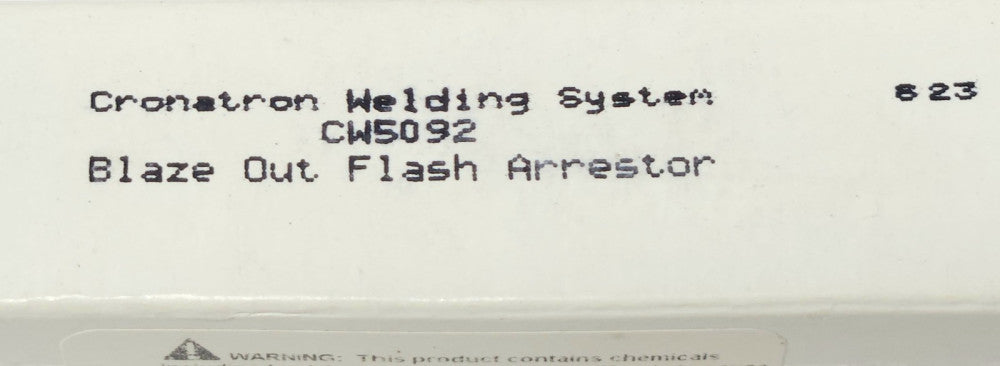 CRONATRON Welding System CW5092 Blaze Out Flash Arrestor CW 509 ACETYLENE