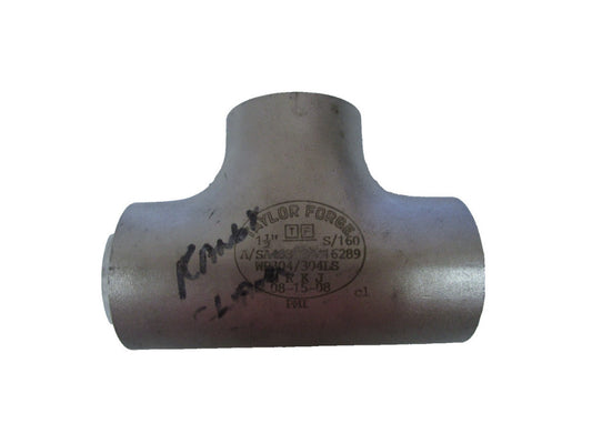 Taylor Forge 1-1/2" Butt Weld Tee 304 Stainless 6m 6000# S/160 SCH 160