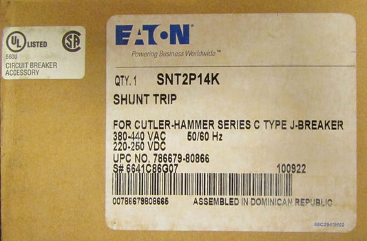 EATON CUTLER HAMMER SNT2P14K J Breaker Shunt Trip 6641C86G07