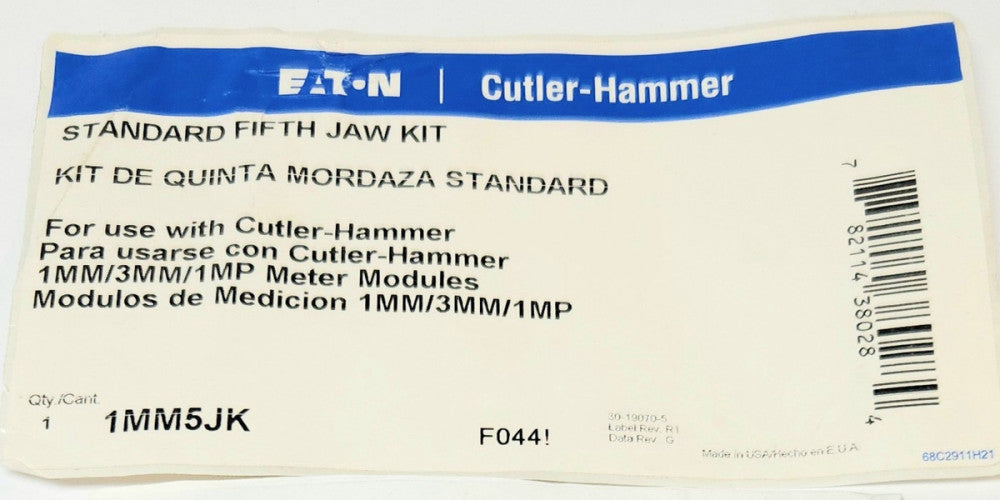 EATON CUTLER HAMMER 1MM5JK Standard Fifth Jaw Kit for 1mm 3mm 1mp Meter Module