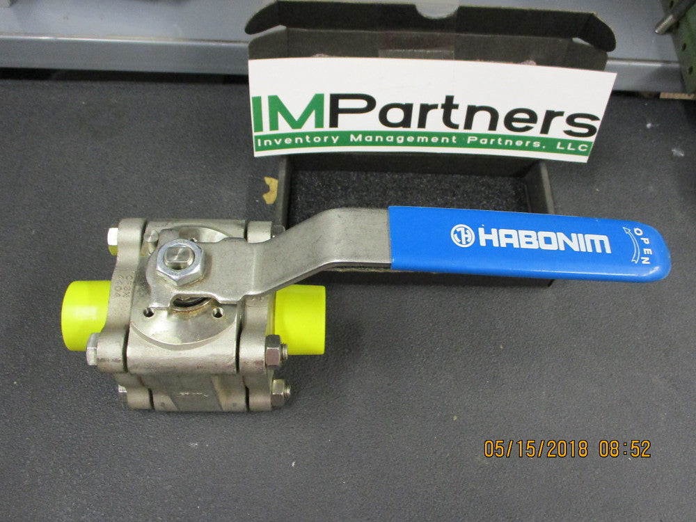 15 B47P-6666TT/BWD Habonim 3 PIECE BALL VALVE 1 1/2" BUTT WELD ENDS BRAND NEW!