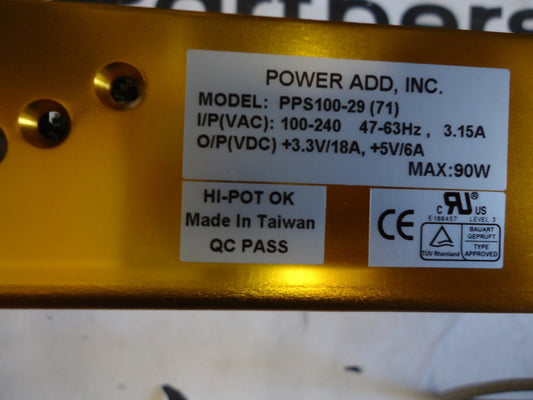 PPS100-29, Power Add, 100 Watt U-channel 3.3/5VDC O/P, BRAND NEW!