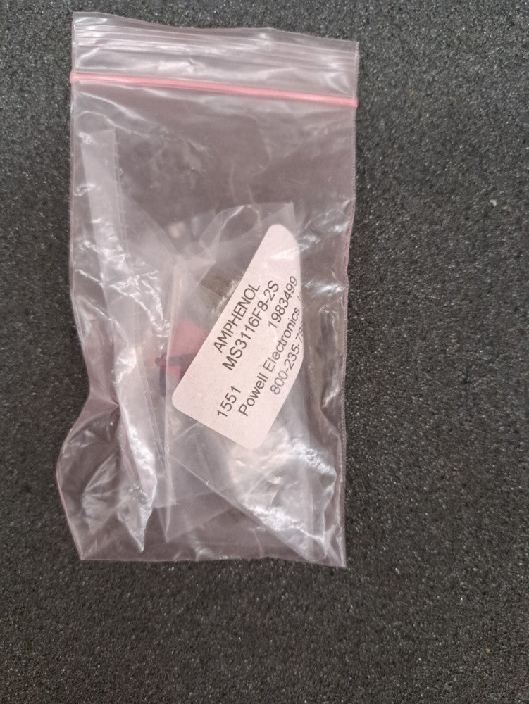 New, Amphenol, MS3116F8-2S, CONN PLUG 2POS INLINE W/SKTS