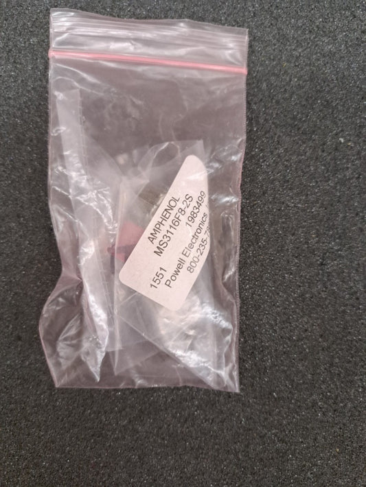 New, Amphenol, MS3116F8-2S, CONN PLUG 2POS INLINE W/SKTS