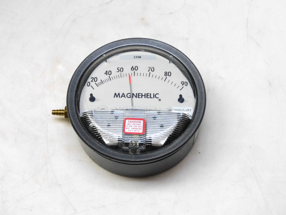 DWYER MAGNEHELIC PRESSURE GAUGE 15PSIG 0-90 CFM 2000-SQRT W25L