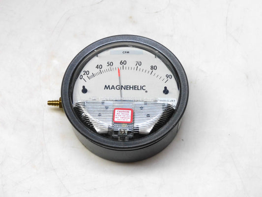 DWYER MAGNEHELIC PRESSURE GAUGE 15PSIG 0-90 CFM 2000-SQRT W25L