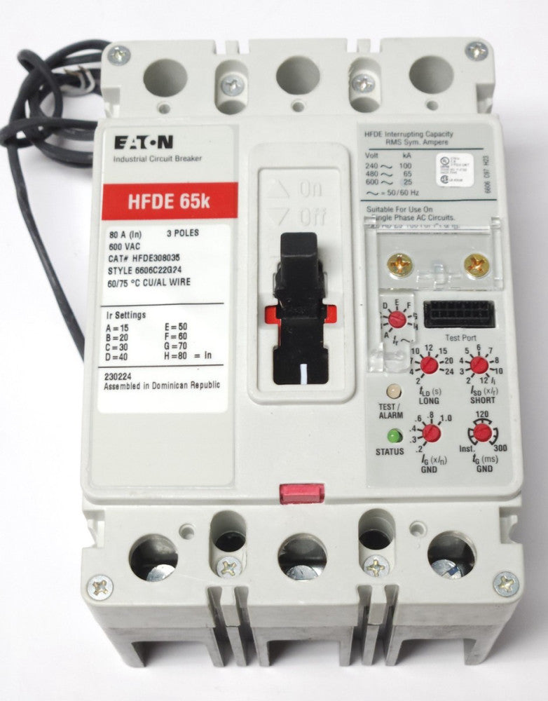 EATON HFDE308035 3 Pole 15-80 AMP HFDE Electronic LSG Circuit Breaker