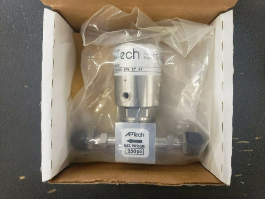 NEW,  AP TECH, AP3550S 2PW 4T 4T, Valve, 1/4" Pneu, SS 15 Ra, Vac-250 PSIG