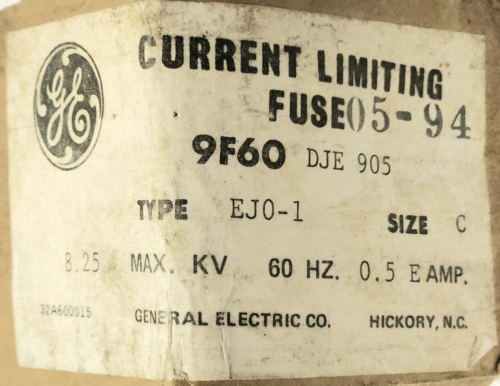 GENERAL ELECTRIC 9F60DJE905 Type EJ0-1 Size C 0.5 E AMP Current Limiting Fuse
