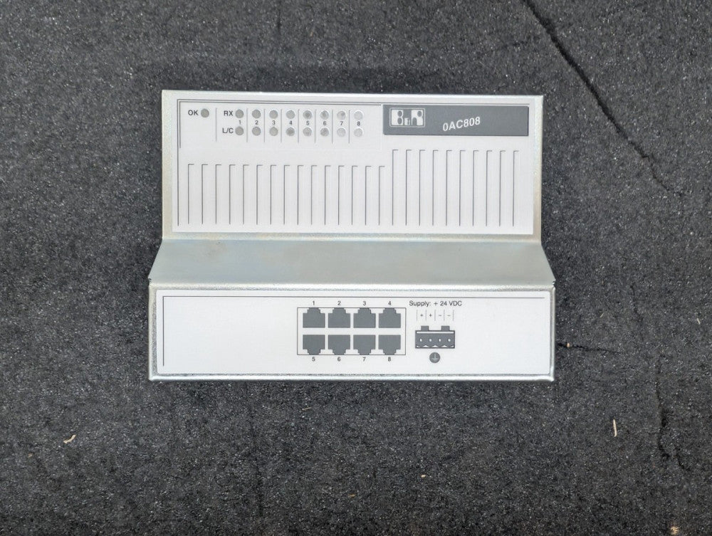 Used, B&R. 0AC808.9-1. 8, PORT INDUSTRIAL ETHERNET HUB 24VDC