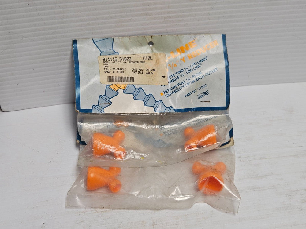 NEW LOT OF 4 LOC-LINE Y REDUCER 51822 1/2 TO 1/4