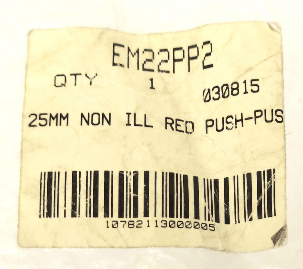 EATON EM22PP2 RED 25mm Non Illuminated Push Button Metal Body 22mm