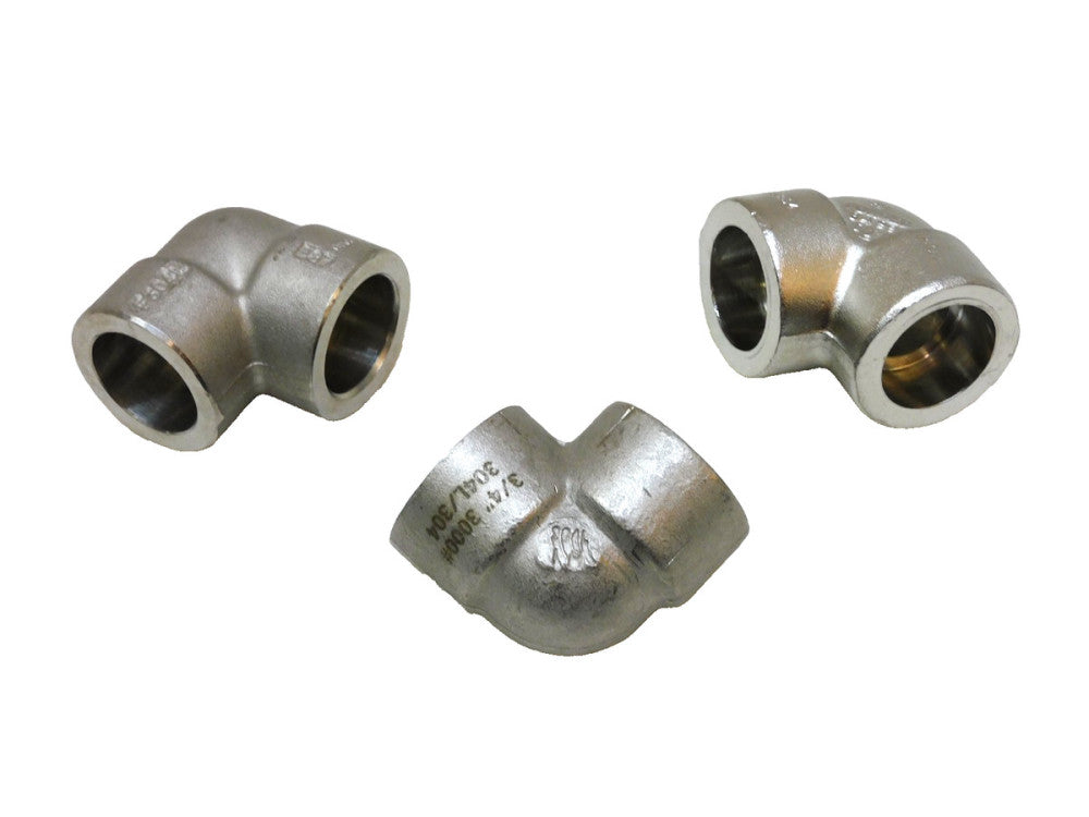 Bonney OMC ASP 304 Stainless 90° Elbow 3/4" Socket Weld B16 3M 3000lb Lot Of 3