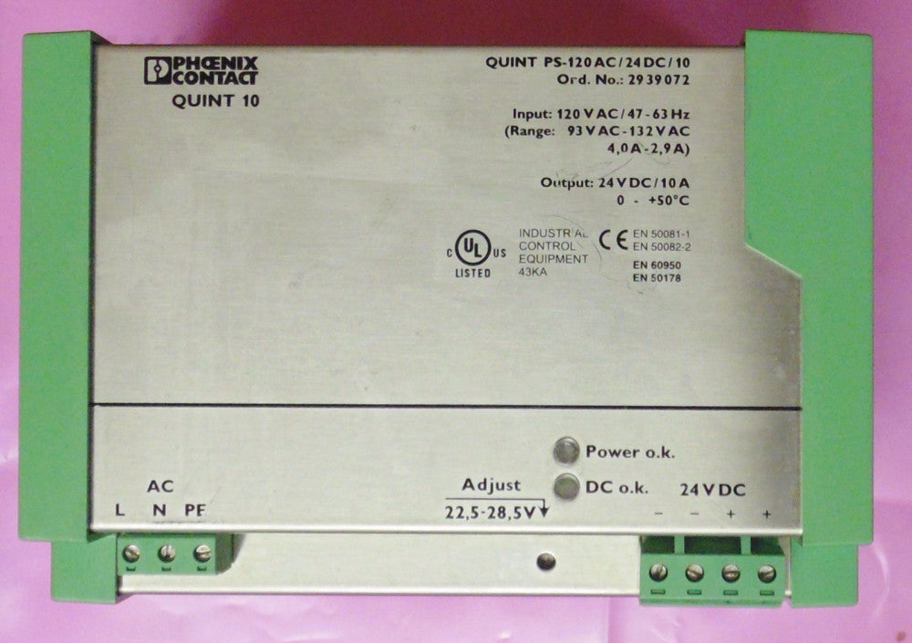 PHOENIX CONTACT QUINT PS 120 AC 24DC 10 Power Supply QUINT 10