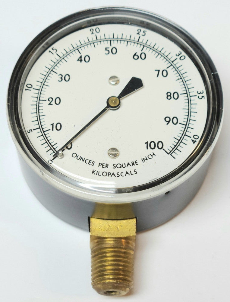 KILOPASCLESS G22691 2.5" 83K 0-100 Ounces Per Square Inch 1/4" NPT 0/100 OZZSI &