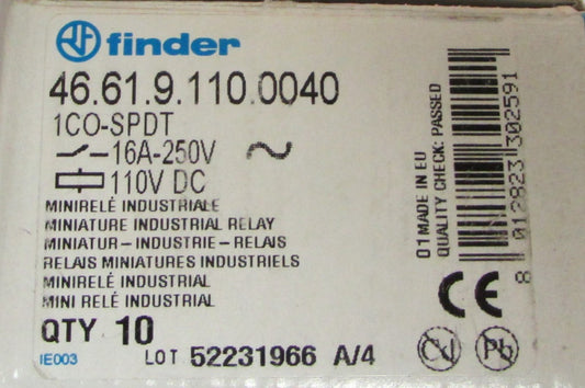 FINDER 46 61 9 110 0040 1CO SPDT 16 Amp 250 V Mini Relay