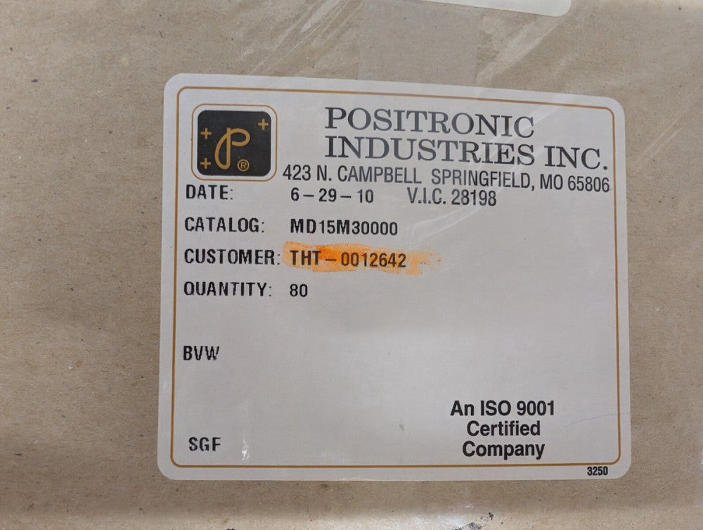 New, Positronic, MD15M30000, D-Sub Standard Connectors D-Sub Male Connector 15P