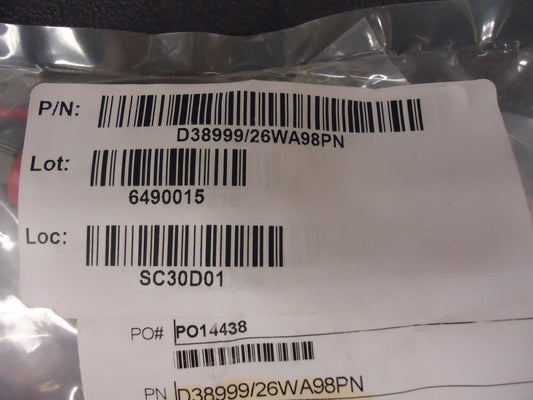 New, AERO, D38999/26WA98PN, CONN PLUG 3POS INLINE W/PINS