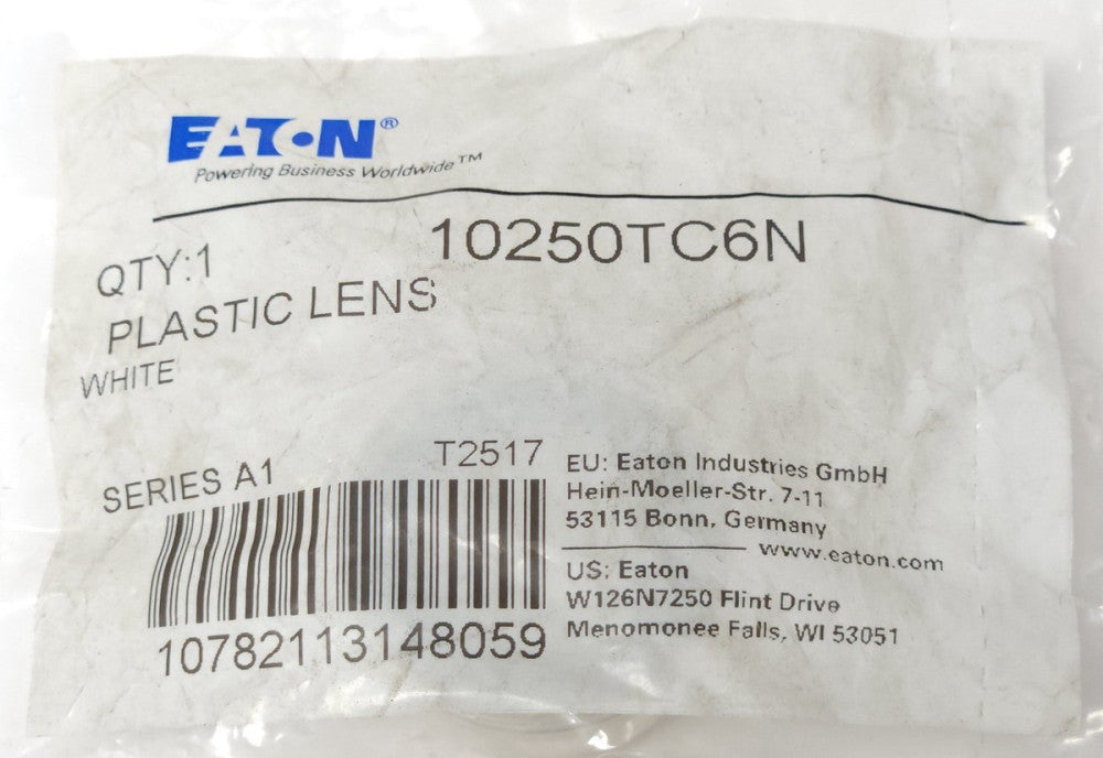 EATON CUTLER HAMMER 10250TC6N WHITE Plastic 30mm Pushbutton Lens Cap