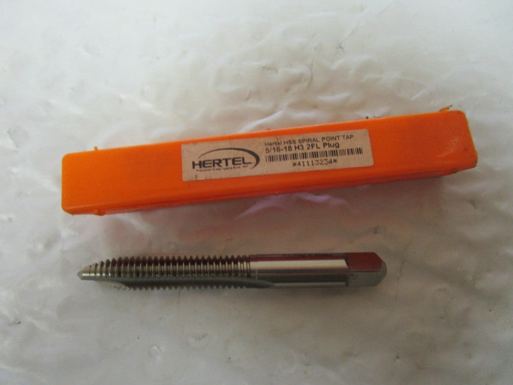 NEW HERTEL HSS SPIRAL POINT TAP 5/16-18 H3 2FL PLUG 41113234