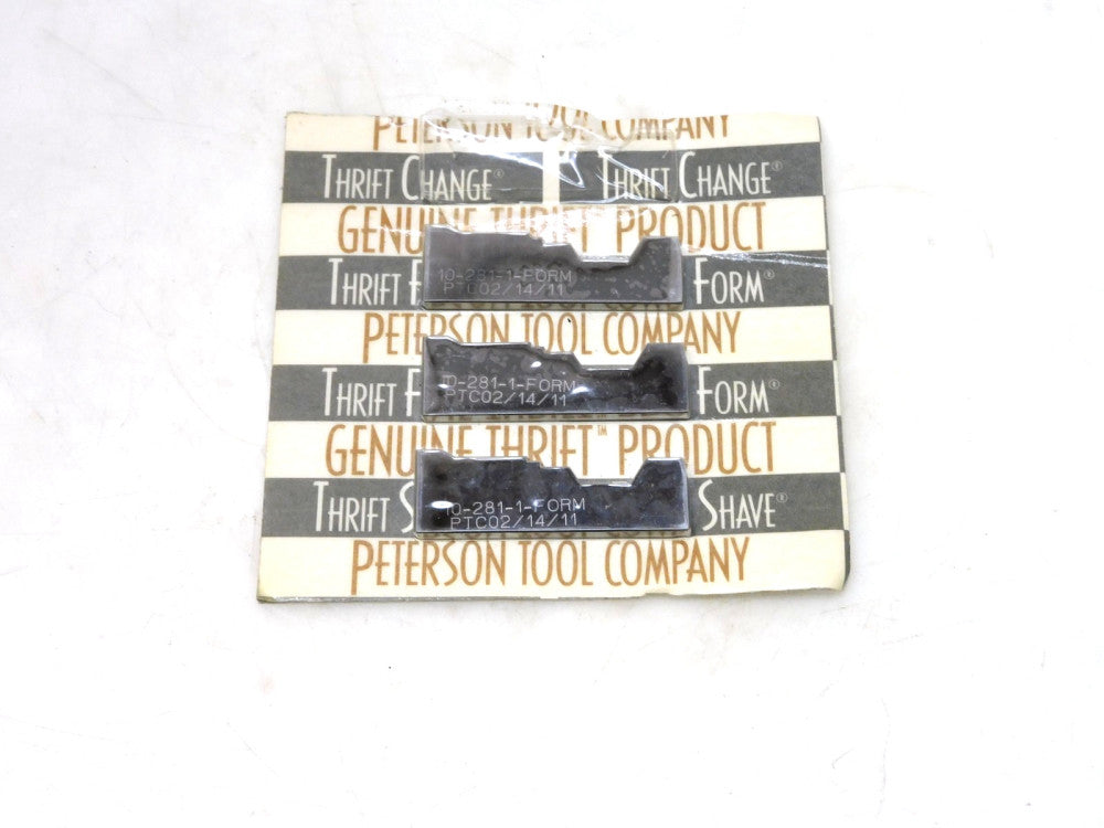 Peterson Tool 10-281-1-FORM Carbide Inserts Lot of 3