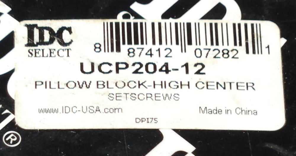 IDC Select UCP204 12 HIGH CENTER PILLOW BLOCK Bearing