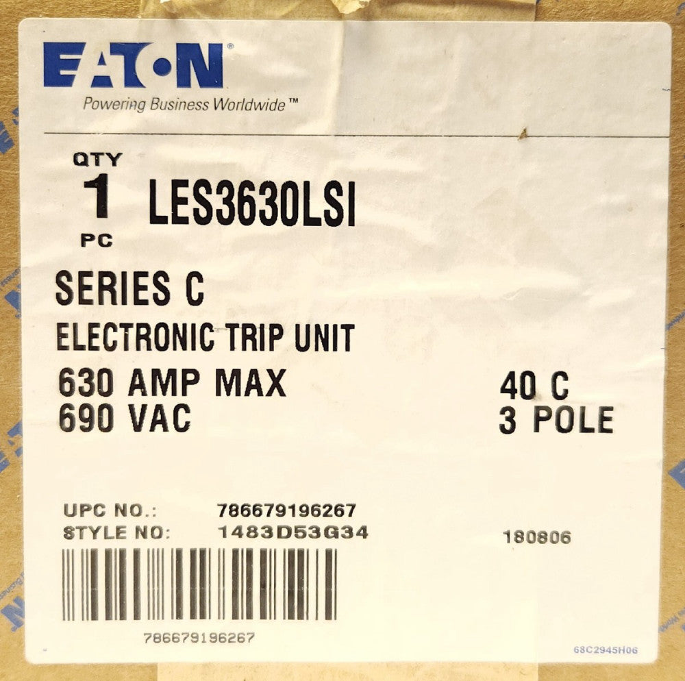 EATON LES3630LSI 630 AMP L Frame Electronic LSI TRIP Unit Digitrip RMS 310