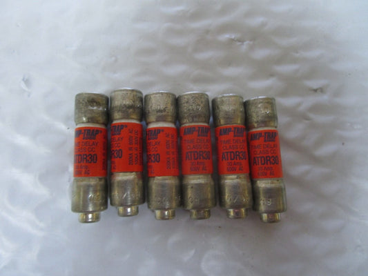 NEW LOT OF 6 GOULD AMP-TRAP FUSE ATDR30 30A AMP 600Vac