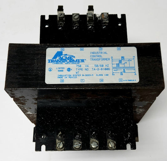 ACME TRANSFORMER TA 2 81006 Control Transformer 750 VA Input 220 240 480 600 VAC