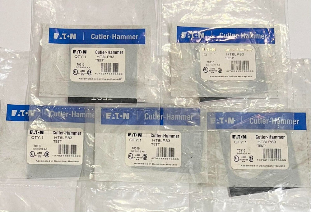 (LOT OF 5) EATON CUTLER HAMMER  HT8LP83 TEST Legend Plate Series A1
