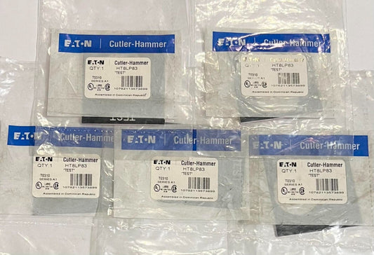 (LOT OF 5) EATON CUTLER HAMMER  HT8LP83 TEST Legend Plate Series A1