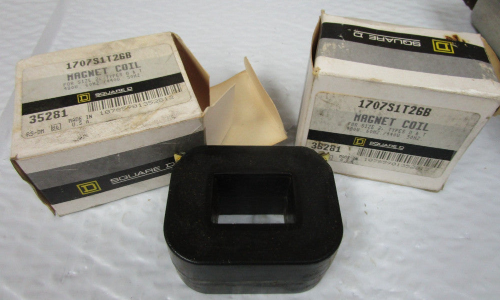 NEW LOT OF 2 SQUARE D COIL 1707S1T26B SIZE 2 480V VOLT