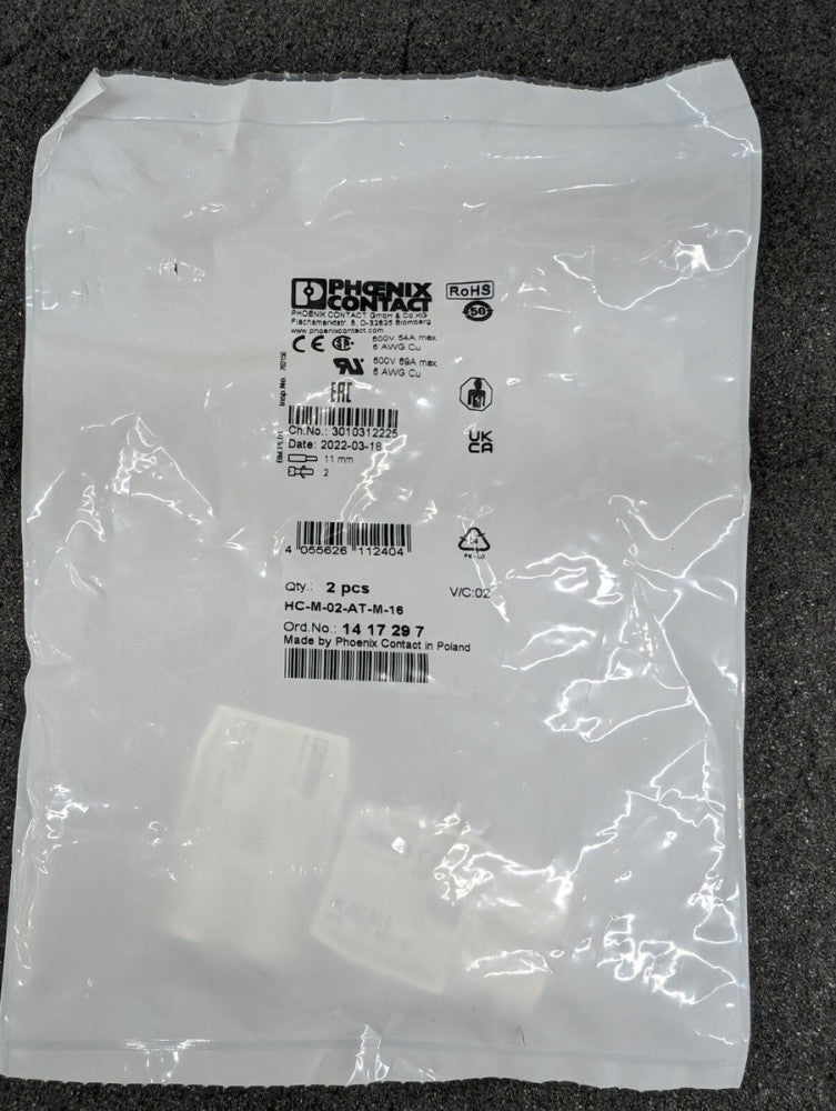 New, Phoenix Contact, 1417297, MODULE MALE 2POS SCREW