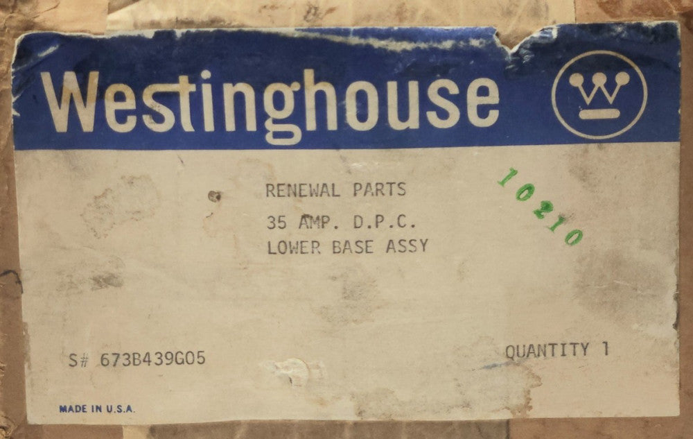 WESTINGHOUSE 35 AMP D P C Lower Base Assembly for Definite Purpose 673B439G05