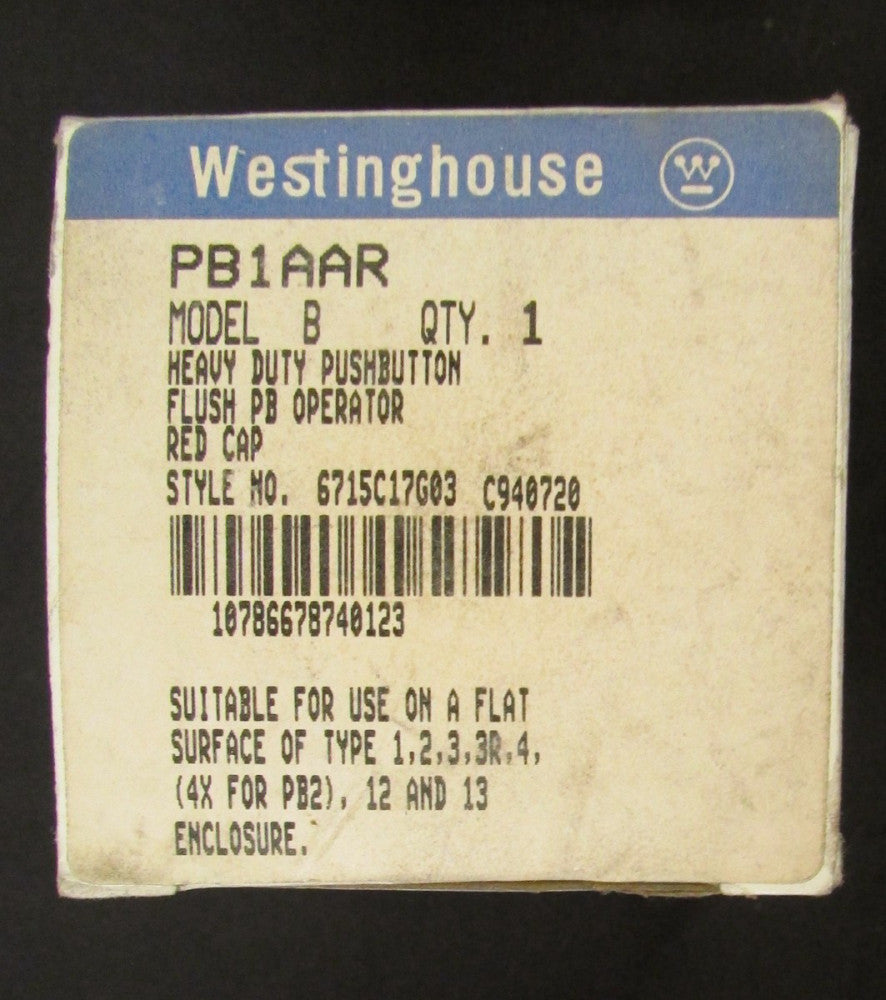 WESTINGHOUSE Flush Red Heavy Duty Push Button Operator PB1AAR