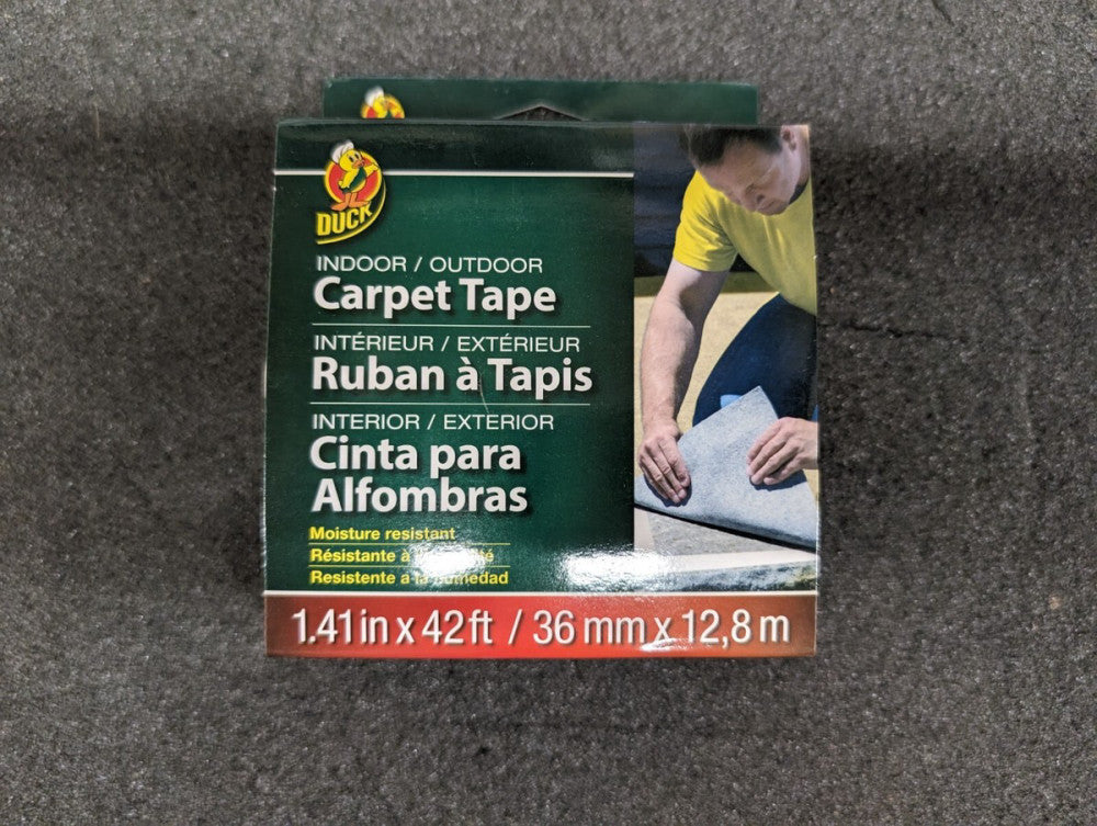 New, Duck, INDOOR-OUTDOOR CARPET TAPE, 1.41in x 42ft / 36mm x 12.8cm