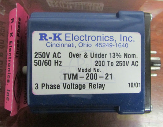 RK ELECTRONICS SPDT 8 PIN Relay 250V 3 Phase 10 Amp TVM 200 21