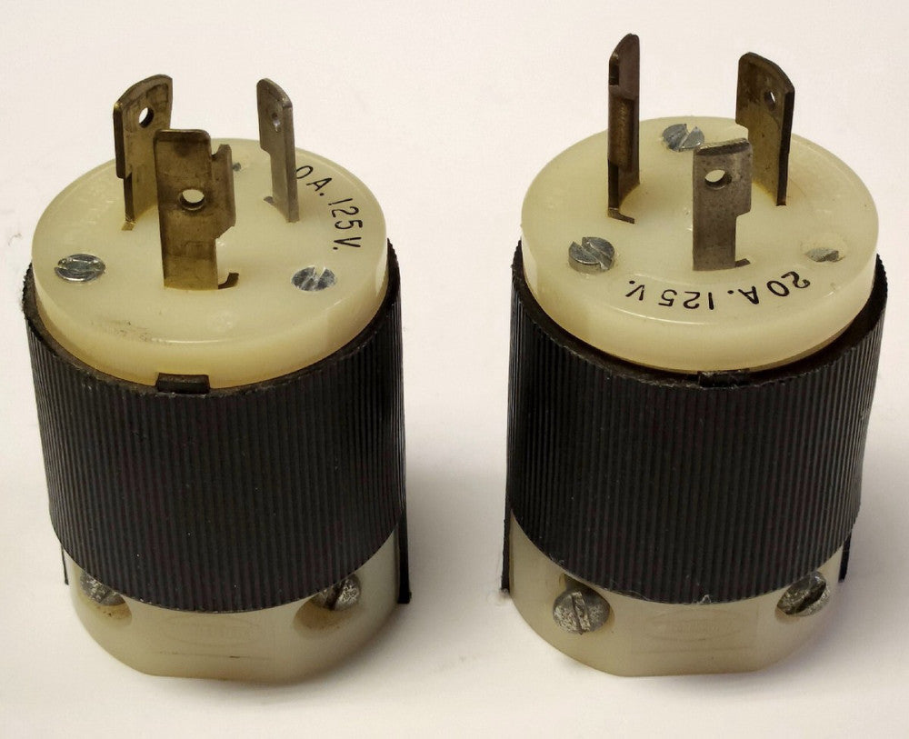 LOT OF 2 HUBBELL HBL231A 231A 20 AMP 125 VAC TWIST LOCK PLUG