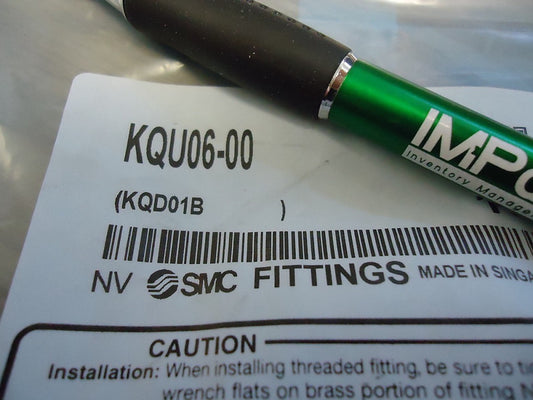 SMC KQU06-00 Fitting, union Y, for 6mm OD tubing. Brand New! Lot of 6 Pieces!