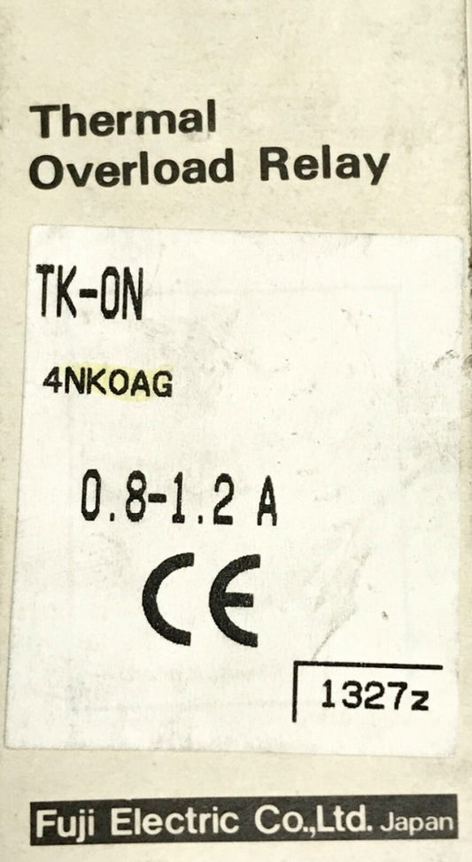 FUJI TK ON 4NKOAG .8-1.2 AMP Thermal Overload Relay TK-ON