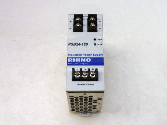 AUTOMATION DIRECT RHINO PSB24-120 INDUSTRIAL POWER SUPPLY 24VDC 5A