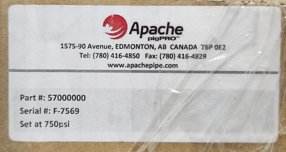APACHE 57 0000 00 PIG PRO M.O.P 750 PSI 7.5" Install Height W.T. .280"
