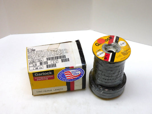 GARLOCK G-200 BRAIDED GRAPHITE COMPRESSION PACKING 3/8" 9.5MM 1LB 41067-1024