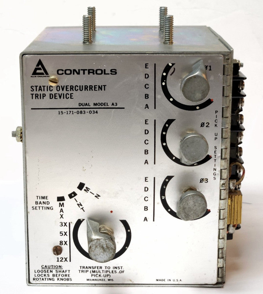 ALLIS CHALMERS Controls Dual Model A3 15-171-083-034 Static Overcurrent TRIP