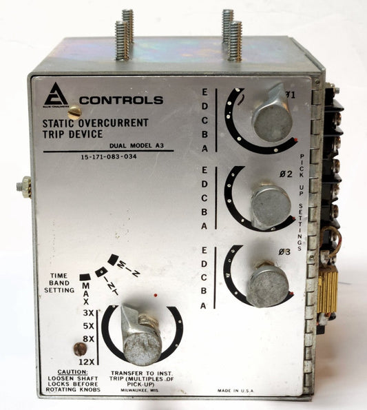 ALLIS CHALMERS Controls Dual Model A3 15-171-083-034 Static Overcurrent TRIP