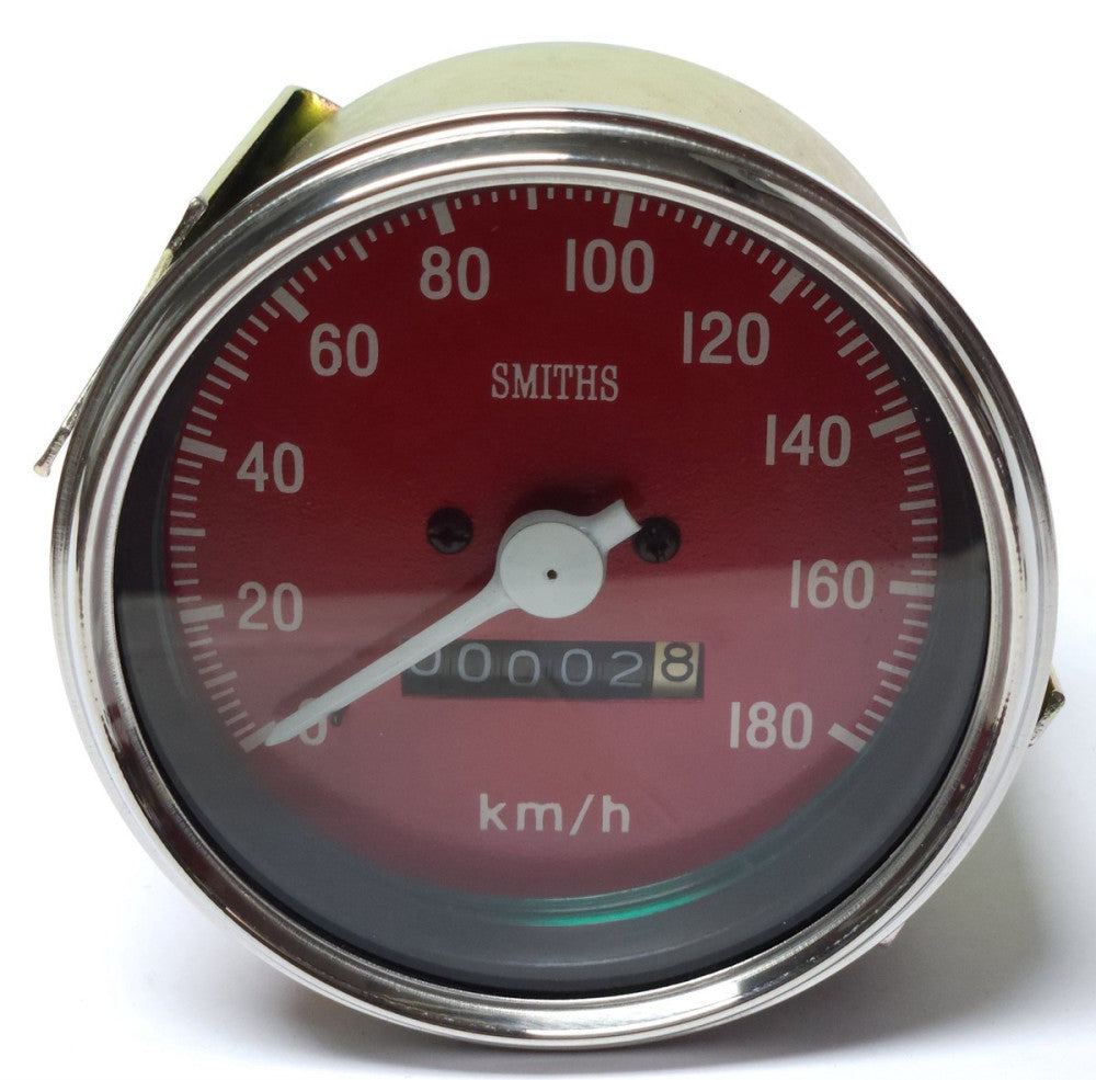 SMITHS KM/H Speedometer Kilometers 0-180 RED 85mm